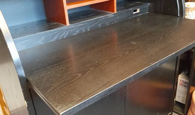 Mobilier secrétaire noir et acajou