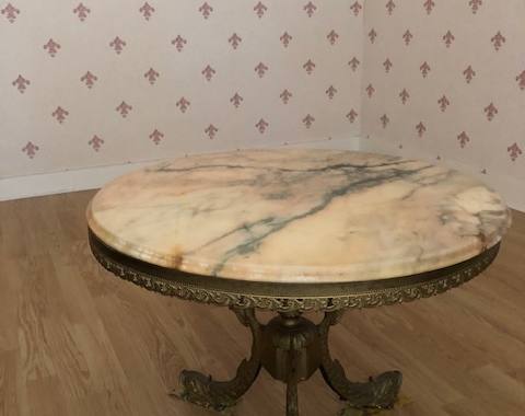 Mobilier table basse de salon, dessus marbre
