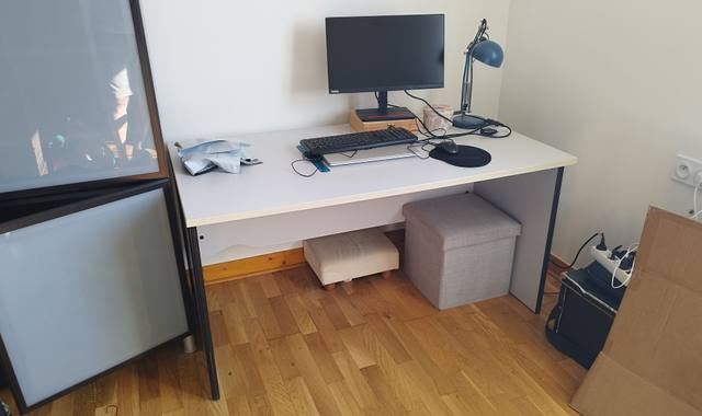 Mobilier grand bureau gris