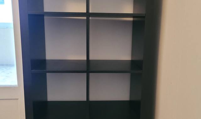 Mobilier 2 X 1 étagères en médium noires, avec casiers, à poser horizontalement ou vertic