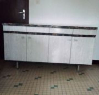 Mobilier meuble Formica bas gris/noir