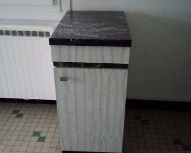 Mobilier meuble formica (petit) gris/noir