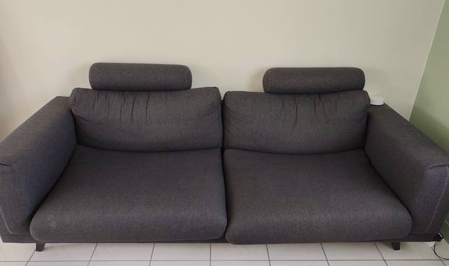 Mobilier canapé H&H 3,5 places gris anthracite