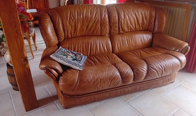 Mobilier salon cuir +1 fauteuil