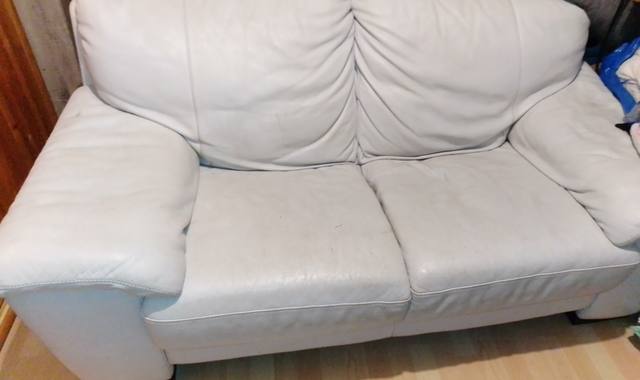 Mobilier canapé cuir blanc