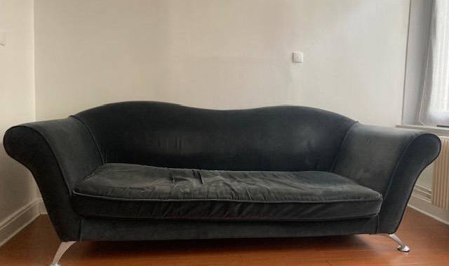 Mobilier canapé Home Spirit Velours Gris Anthracite