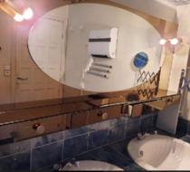 Mobilier grand miroir de salle de bain vintage