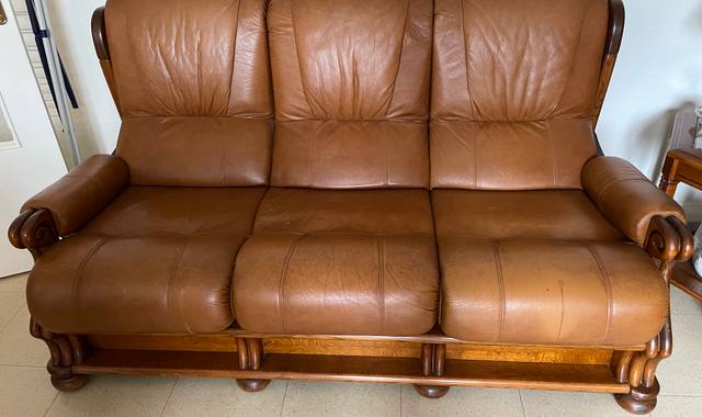 Mobilier canapé cuir 3 places