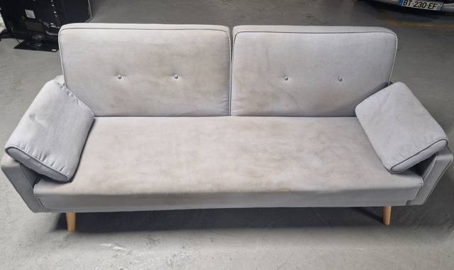 Mobilier canapé bleu/gris 3 places