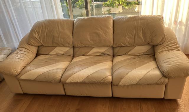 Mobilier canapé 3 places cuir Roche Bobois