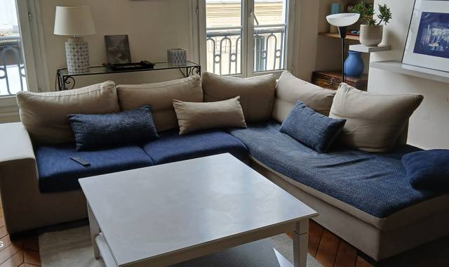 Mobilier canapé convertible d'angle 5 places