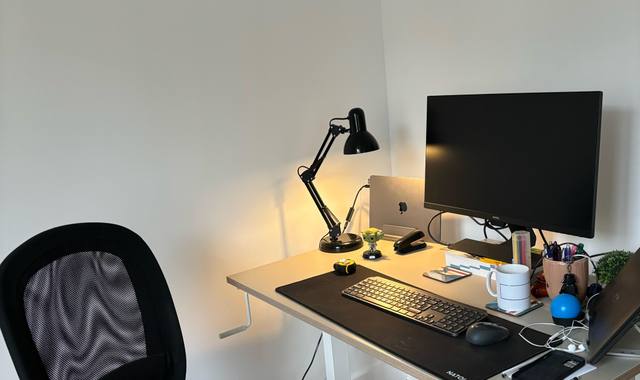 Mobilier bureau IKEA assis debout blanc 120 x 70 + siège bureau