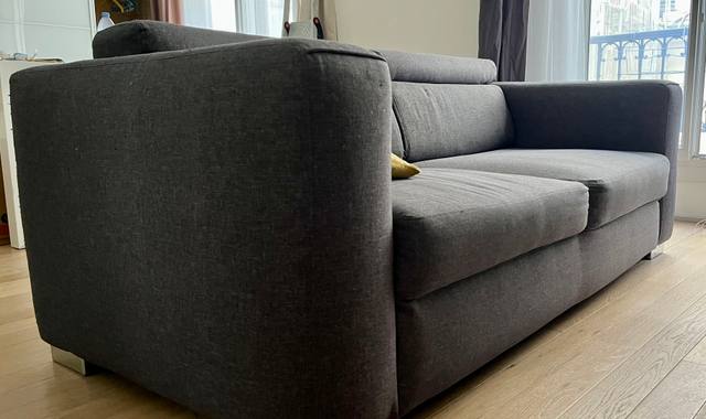Mobilier canapé 3 places tissu gris