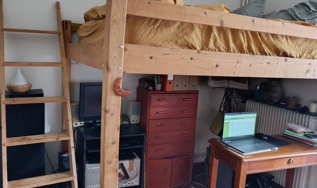 Mobilier mezzanine bois massif 2 places