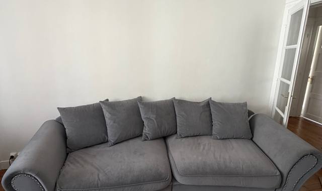 Mobilier canapé 5 places gris