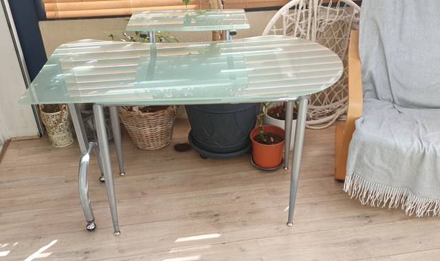 Mobilier bureau en verre pliant