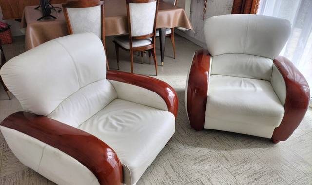Mobilier 2 fauteuils cuir