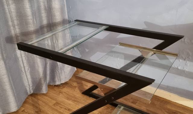 Mobilier meuble bureau en verre pour ordinateur et imprimante