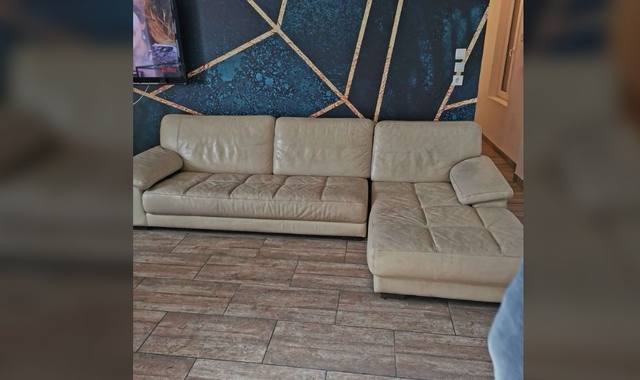 Mobilier canapé d angle beige