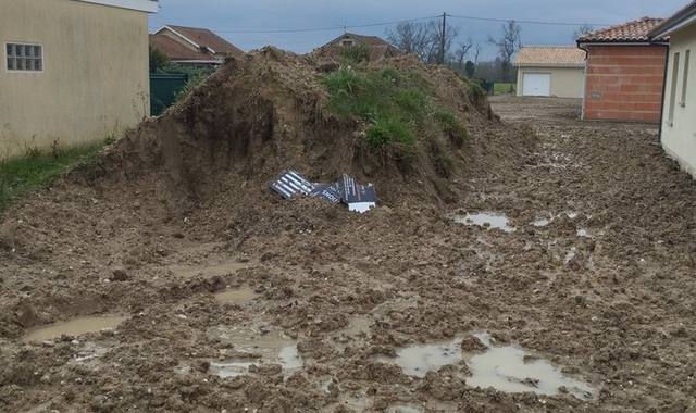 Terre et gravats terre de construction