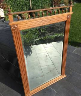 Antiquités grand miroir en chêne