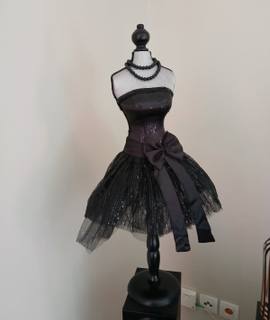 Antiquités buste de femme en bois tulle parfait etat