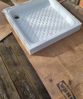Bricolage receveur douche grès blanc 80x80