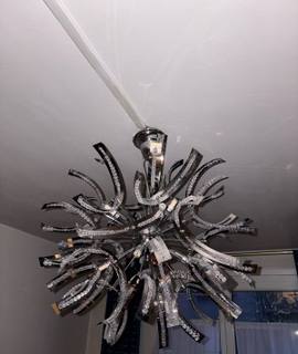 Divers lustre design chrome et cristal - effet feu d'artifice