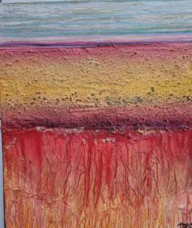 Divers huile sur toile de Susan Jones, "Dune" 38 x46 cm
