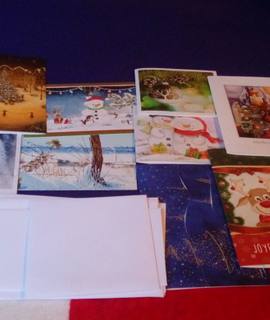 Divers lot de 9 cartes de voeux de Noël vierges avec enveloppes