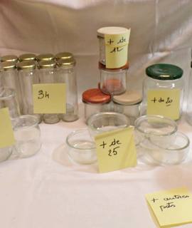 Divers bocaux et pots en verre - bon état - détail/nombre sur la photo