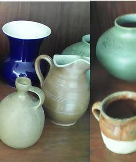 Divers poteries en grès dont deblander