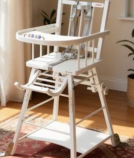 Equipements pour Bébé, Enfants, Puériculture chaise haite pour bébé en bouis peinte en blanc