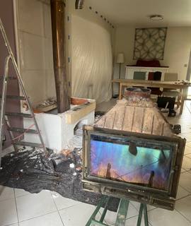 Ferraille, métaux divers insert de cheminée foyer fermé