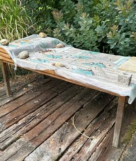 Jardinage table de jardin en teck HABITAT tres robuste