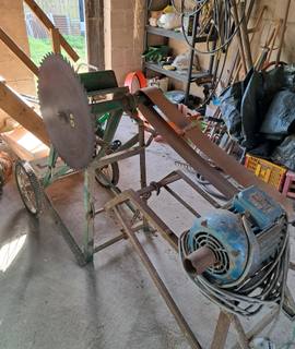 Jardinage banc de scie  circulaire  agricole avec 3 lames moteur triphasé