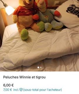 Jeux, Jouets donnes peluches tigrou et winnie