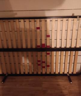 Literie sommier a lattes 120x190 avec 4 pieds demontables
