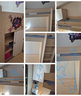Literie ensemble lit armoire et rangement