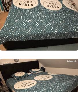 Literie lit coffre avec matelas 160x200