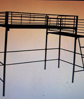 Literie Lit Mezzanine 2 places acier gris foncé marque Alinéa
