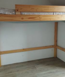 Literie mezzanine en bois 1 place