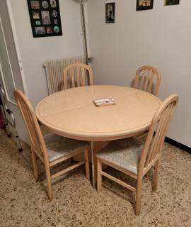 Meubles 1 table + rallonge et 4 chaises