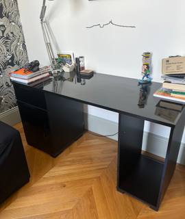 Meubles idéal étudiant : donne bureau noir bon état
