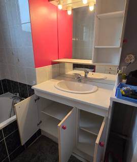 Meubles meuble de salle de bains avec lavabo, robinet, miroir, rayonnages, 3 portes