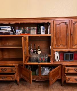 Meubles Meuble Bibliothèque multiples rangements en merisier