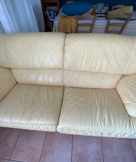 Meubles canapé cuir jaune
