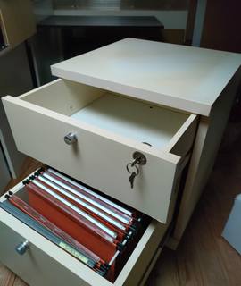 Meubles caisson de bureau à roulette - 2 tiroirs dont 1 pour dossiers suspendus