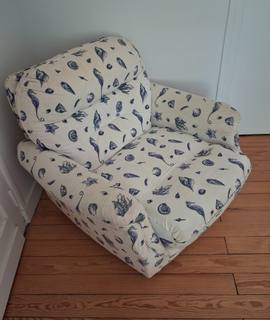 Meubles 1 fauteuil club en tissus accoudoirs arrondis