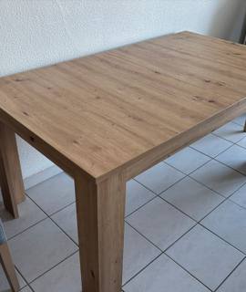 Meubles table en bois salle à manger 160x90cm extensible à 200cm